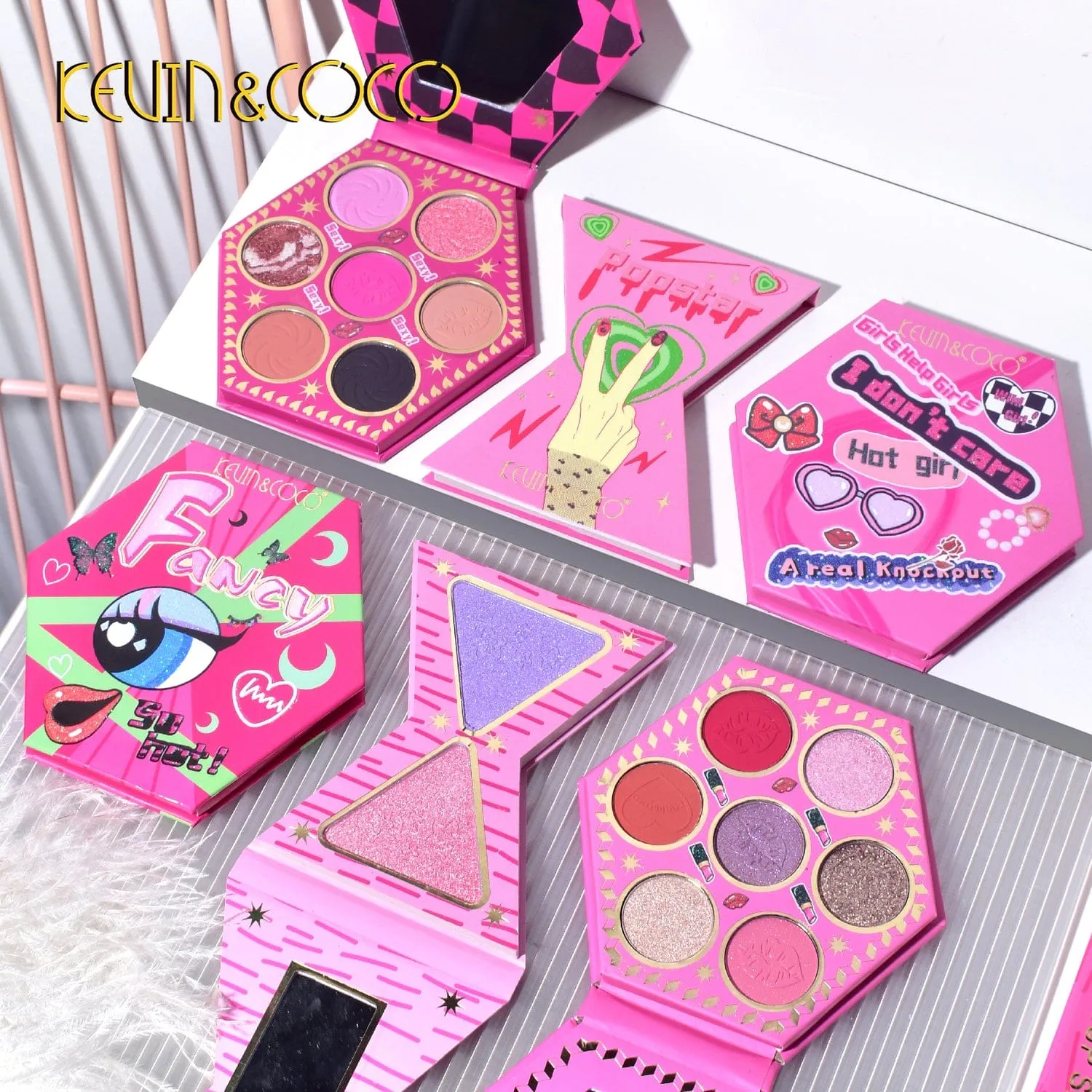 32 Color Kevin & Coco Multi-Mood Eyeshadow Palettes Set Funky Bright Colors Eyeshadow