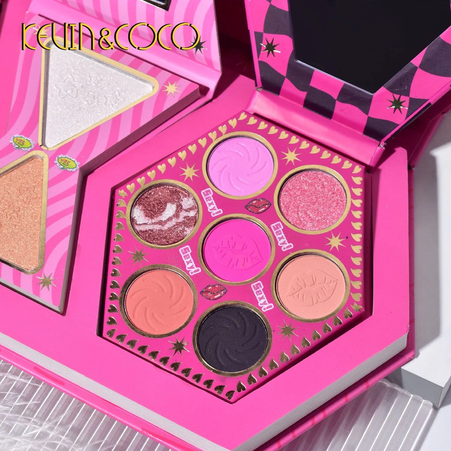 32 Color Kevin & Coco Multi-Mood Eyeshadow Palettes Set Funky Bright Colors Eyeshadow