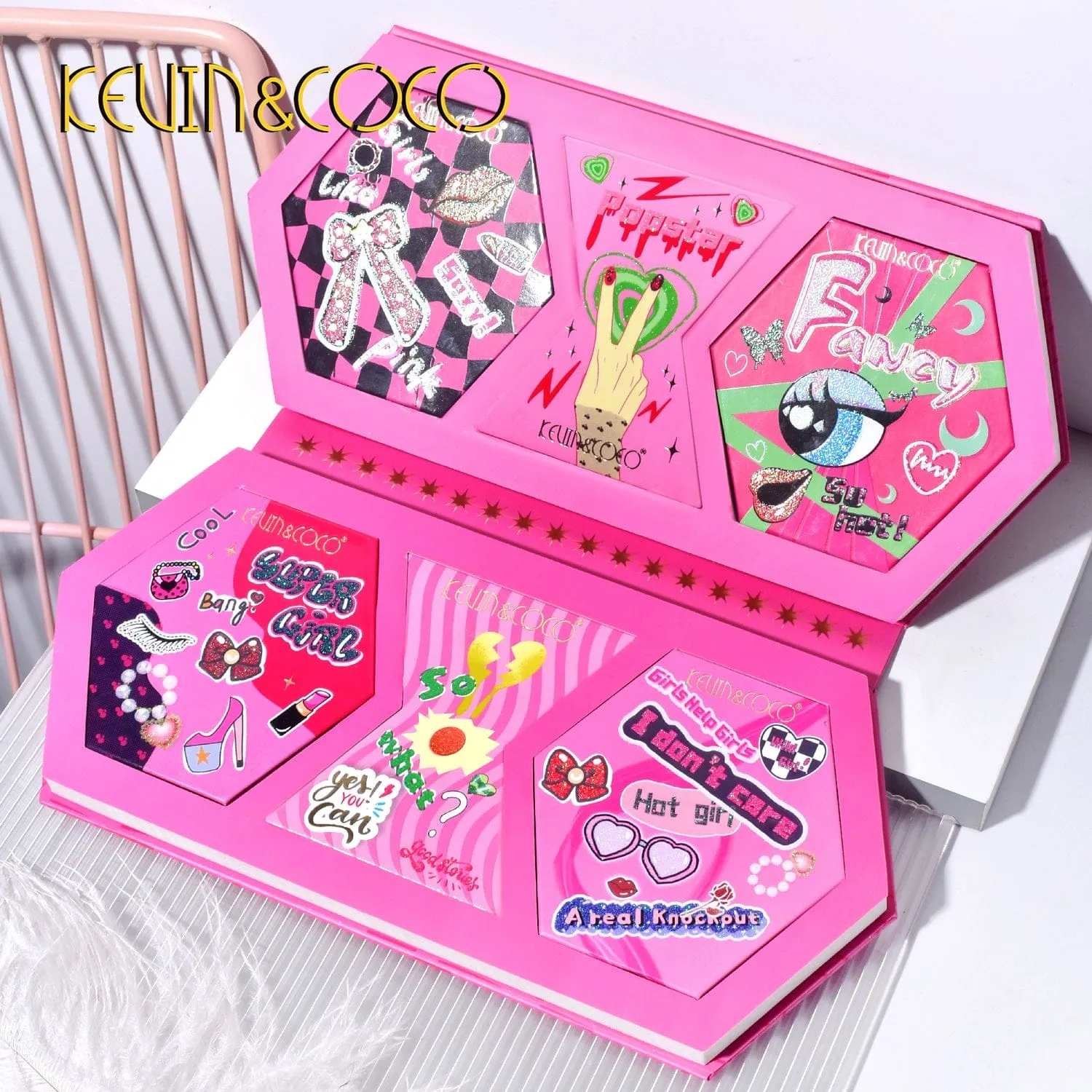 32 Color Kevin & Coco Multi-Mood Eyeshadow Palettes Set Funky Bright Colors Eyeshadow