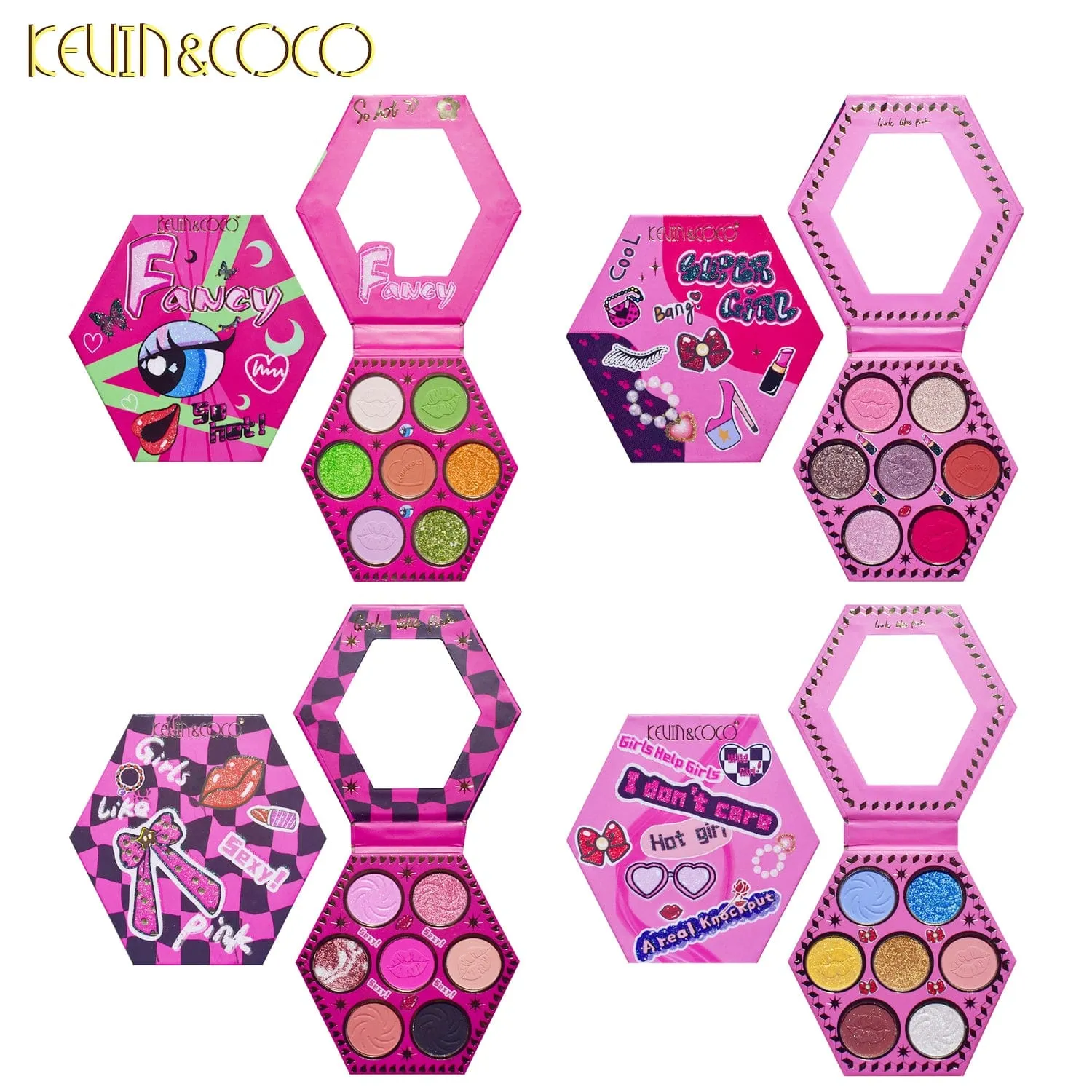 32 Color Kevin & Coco Multi-Mood Eyeshadow Palettes Set Funky Bright Colors Eyeshadow