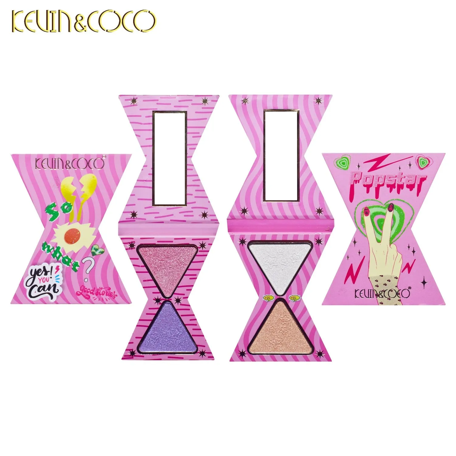 32 Color Kevin & Coco Multi-Mood Eyeshadow Palettes Set Funky Bright Colors Eyeshadow