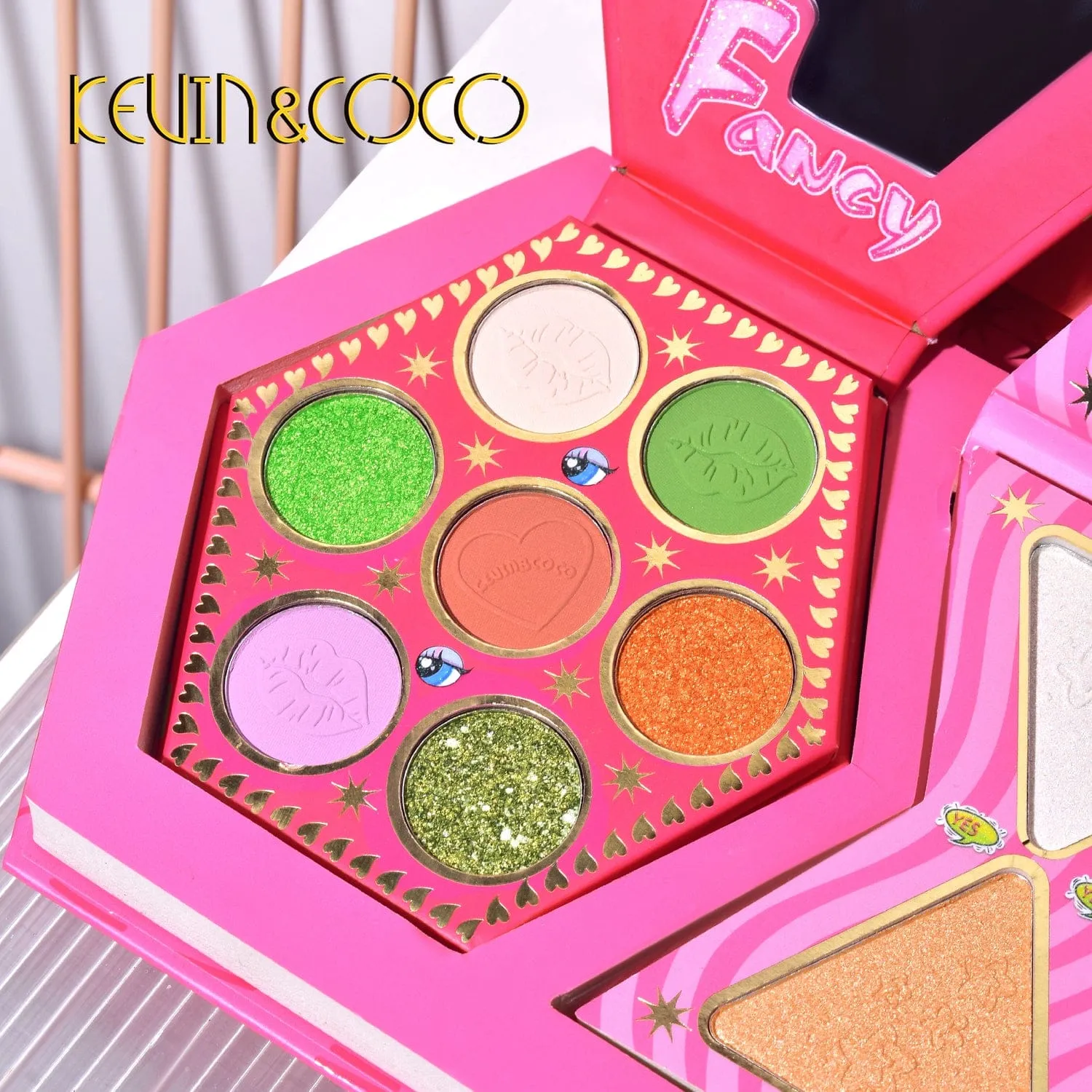 32 Color Kevin & Coco Multi-Mood Eyeshadow Palettes Set Funky Bright Colors Eyeshadow