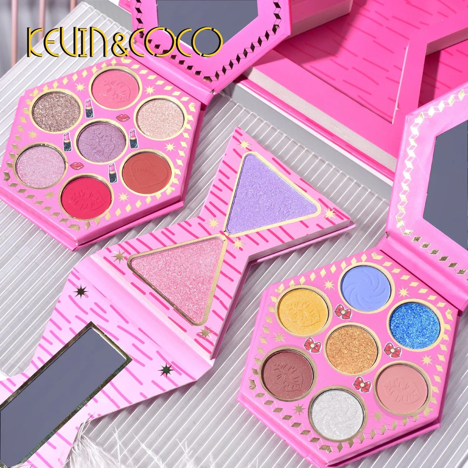 32 Color Kevin & Coco Multi-Mood Eyeshadow Palettes Set Funky Bright Colors Eyeshadow