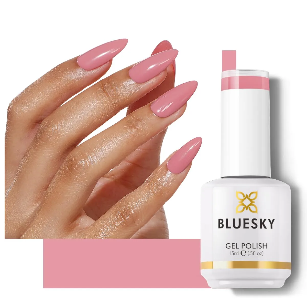 BLUESKY Gel Polish for Nails Color Pink Fragrant, Salon Manicure Single Bottle, Long Lasting&Chip Resistant,15ml,CS10P/FEARLESS