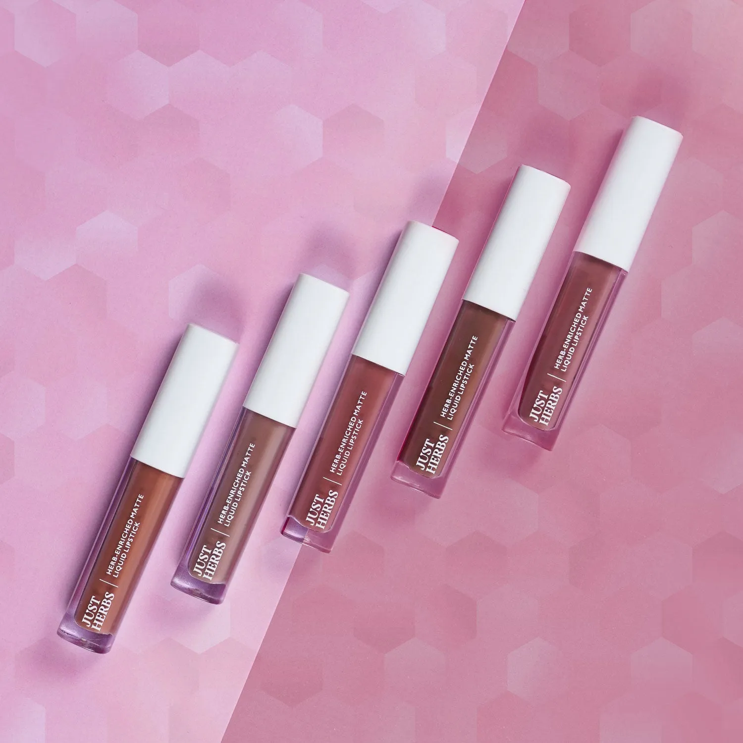 Brights And Pinks: Full-Size Herb Enriched Matte Liquid Lipstick Kit - Set of 5