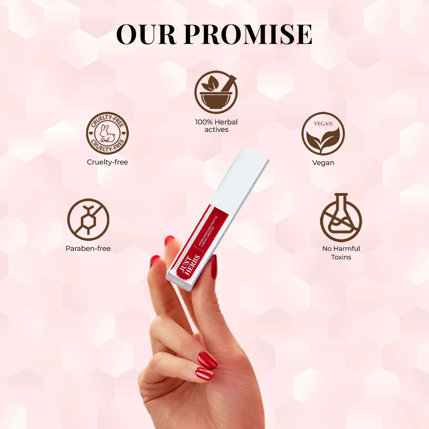 Brights And Pinks: Full-Size Herb Enriched Matte Liquid Lipstick Kit - Set of 5