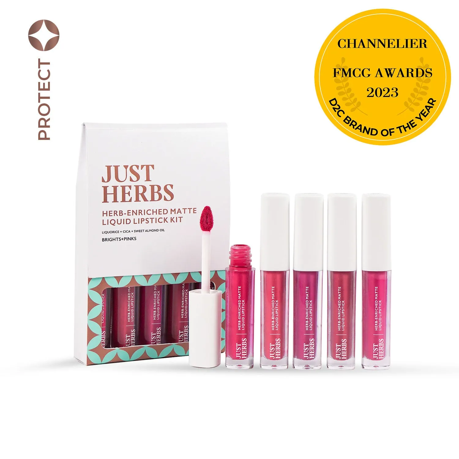 Brights And Pinks: Full-Size Herb Enriched Matte Liquid Lipstick Kit - Set of 5