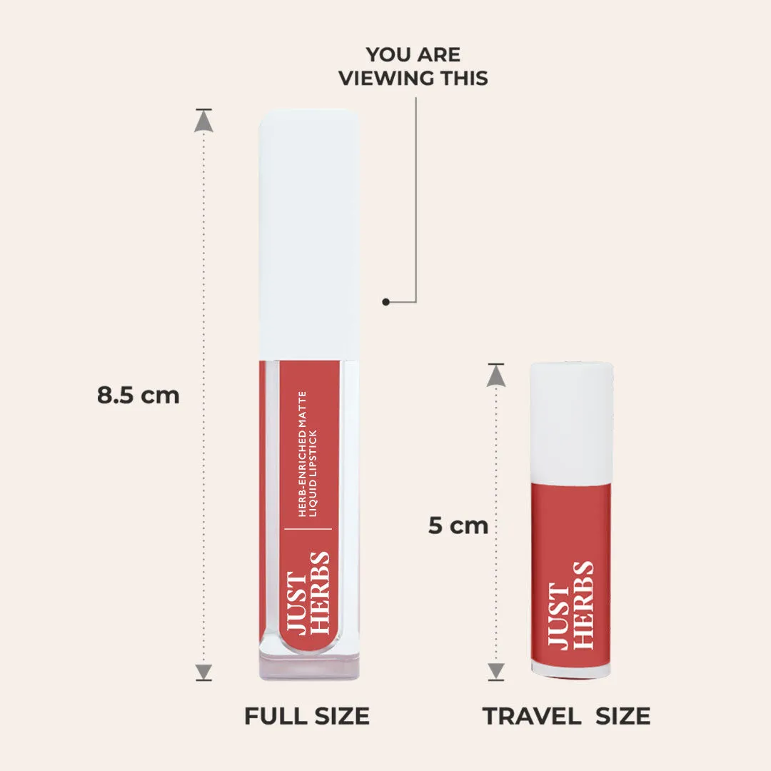 Brights And Pinks: Full-Size Herb Enriched Matte Liquid Lipstick Kit - Set of 5
