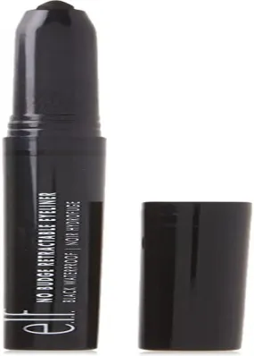 e.l.f. No Budge Retractable Eyeliner, Creamy & Ultra-Pigmented, Waterproof, Creates Bold & Defined Lines, Black, 0.006 Oz (0.18G)