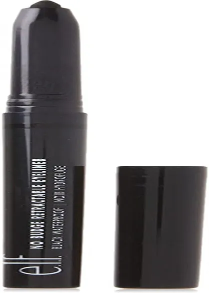 e.l.f. No Budge Retractable Eyeliner, Creamy & Ultra-Pigmented, Waterproof, Creates Bold & Defined Lines, Black, 0.006 Oz (0.18G)