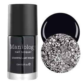 Essentials Primary Collection:  Straight-Up Black (B171) Classic Black Stamping Polish