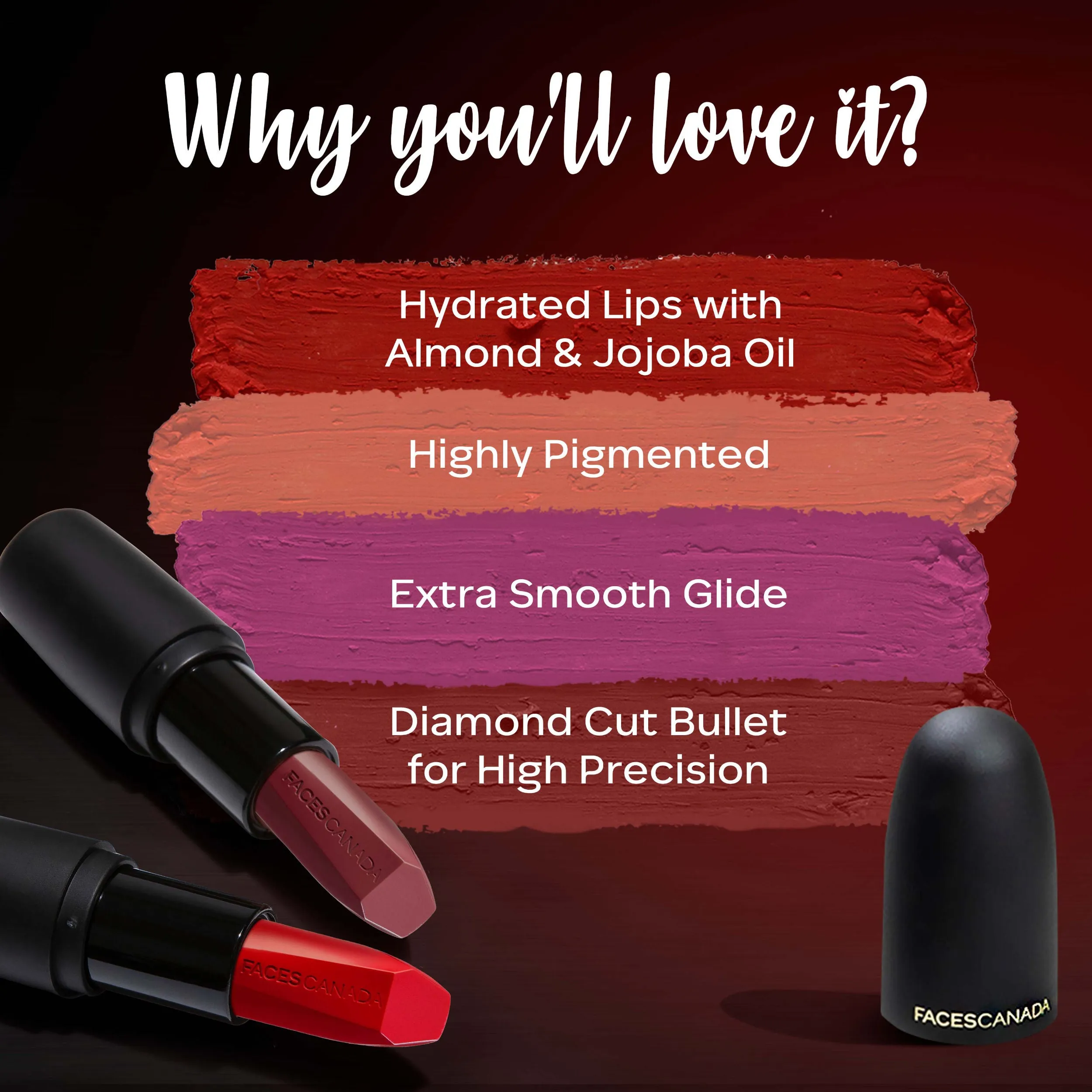 Faces Canada Weightless Matte Lipstick |Jojoba and Almond Oil enriched| Highly pigmented | Smooth One Stroke Weightless Color | Keeps Lips Moisturized | Shade - Subtle Mauve 4g