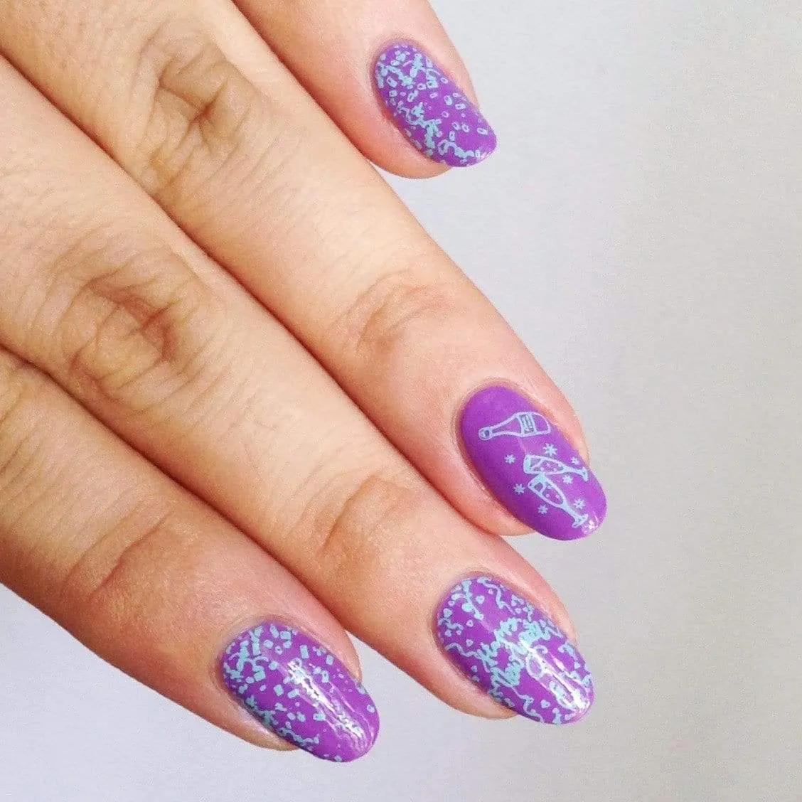 Frosty (B306) - Icy Teal Blue Stamping Polish