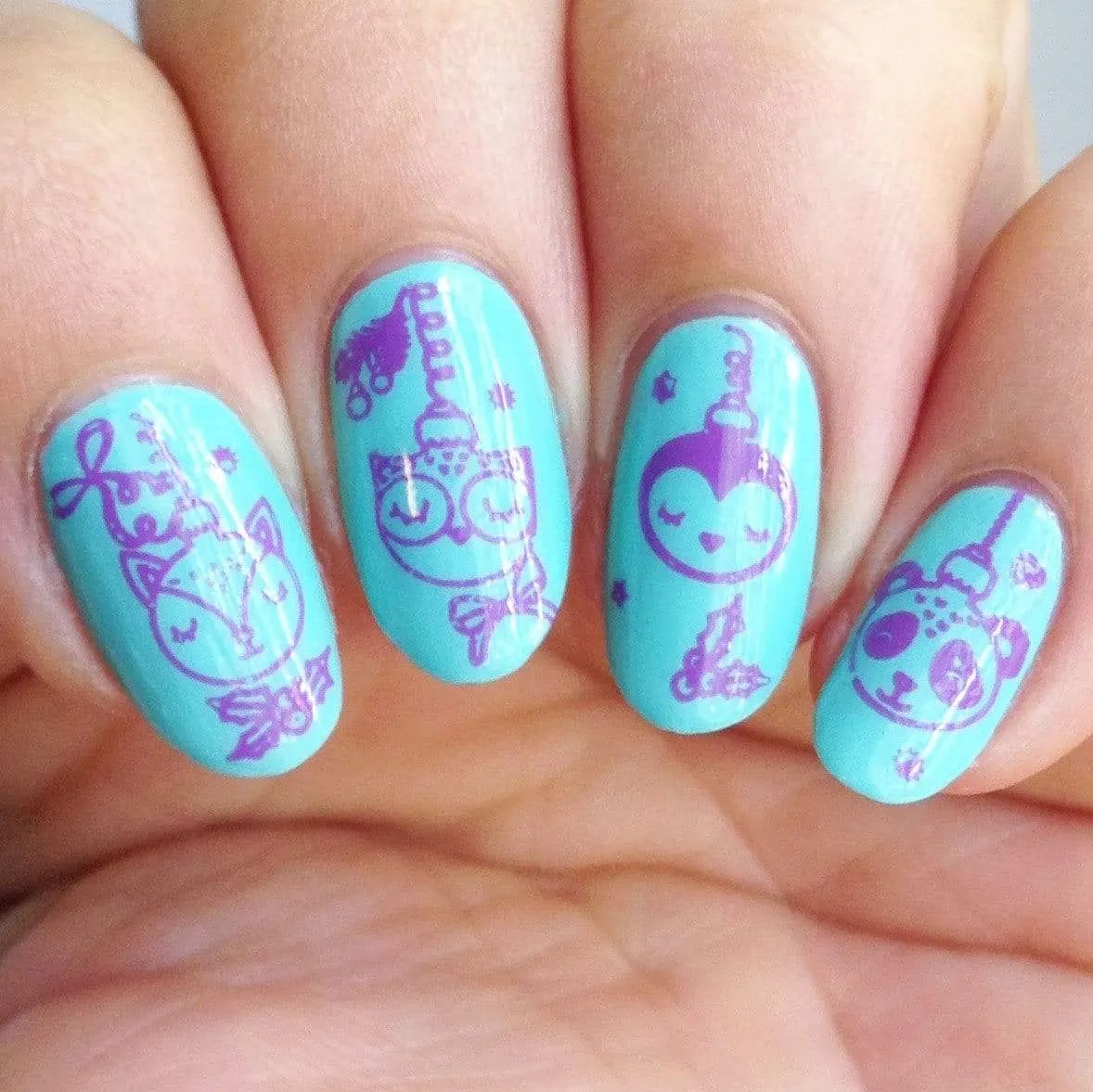 Frosty (B306) - Icy Teal Blue Stamping Polish