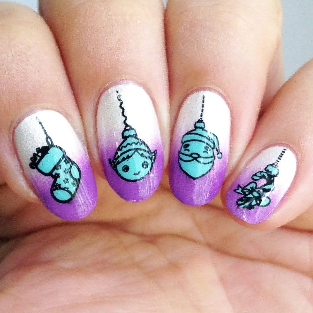 Frosty (B306) - Icy Teal Blue Stamping Polish