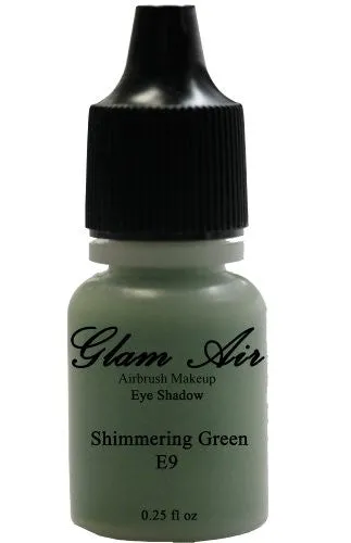 Glam Air Airbrushsh Eye Shadow s Water-based 0.25 Fl. Oz. Bottles of Eyeshadow( Choose Your s From Menu) (E9- SHIMMERY GREEN)