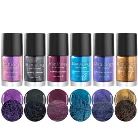 Grimm's Nightfall: 6-Piece Duochrome & Metallic Stamping Polish Set