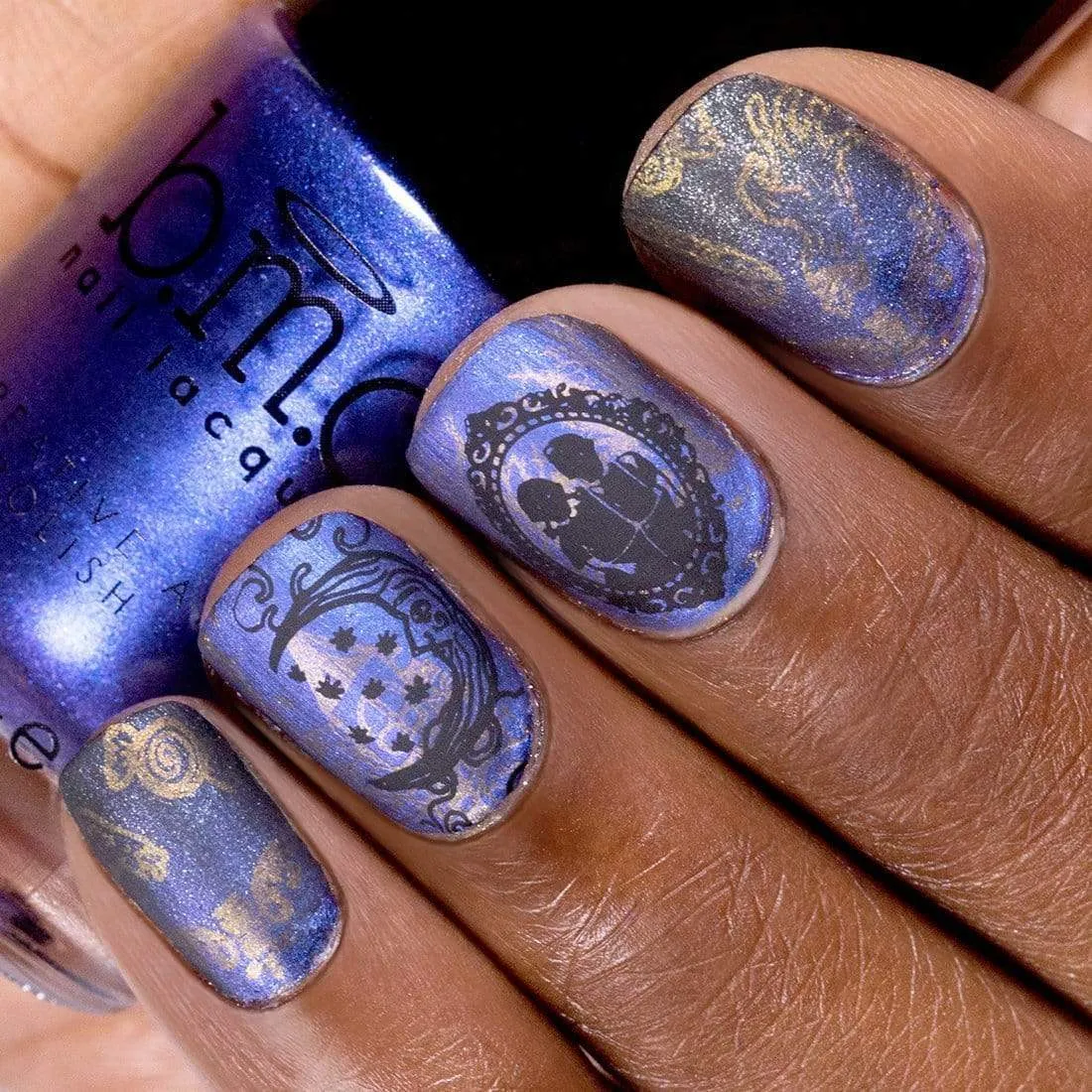 Grimm's Nightfall: Gretel Brittle (B222) - Indigo Duochrome Stamping Polish