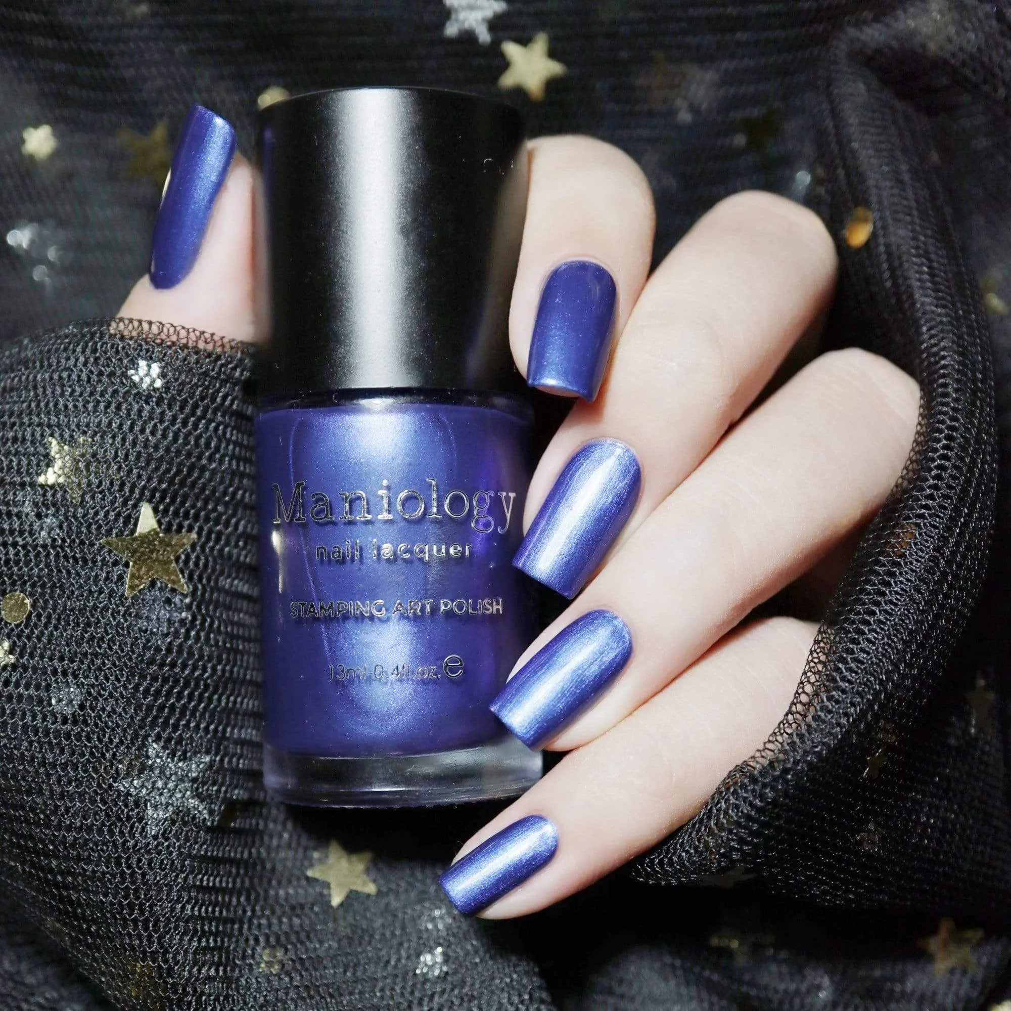 Grimm's Nightfall: Gretel Brittle (B222) - Indigo Duochrome Stamping Polish