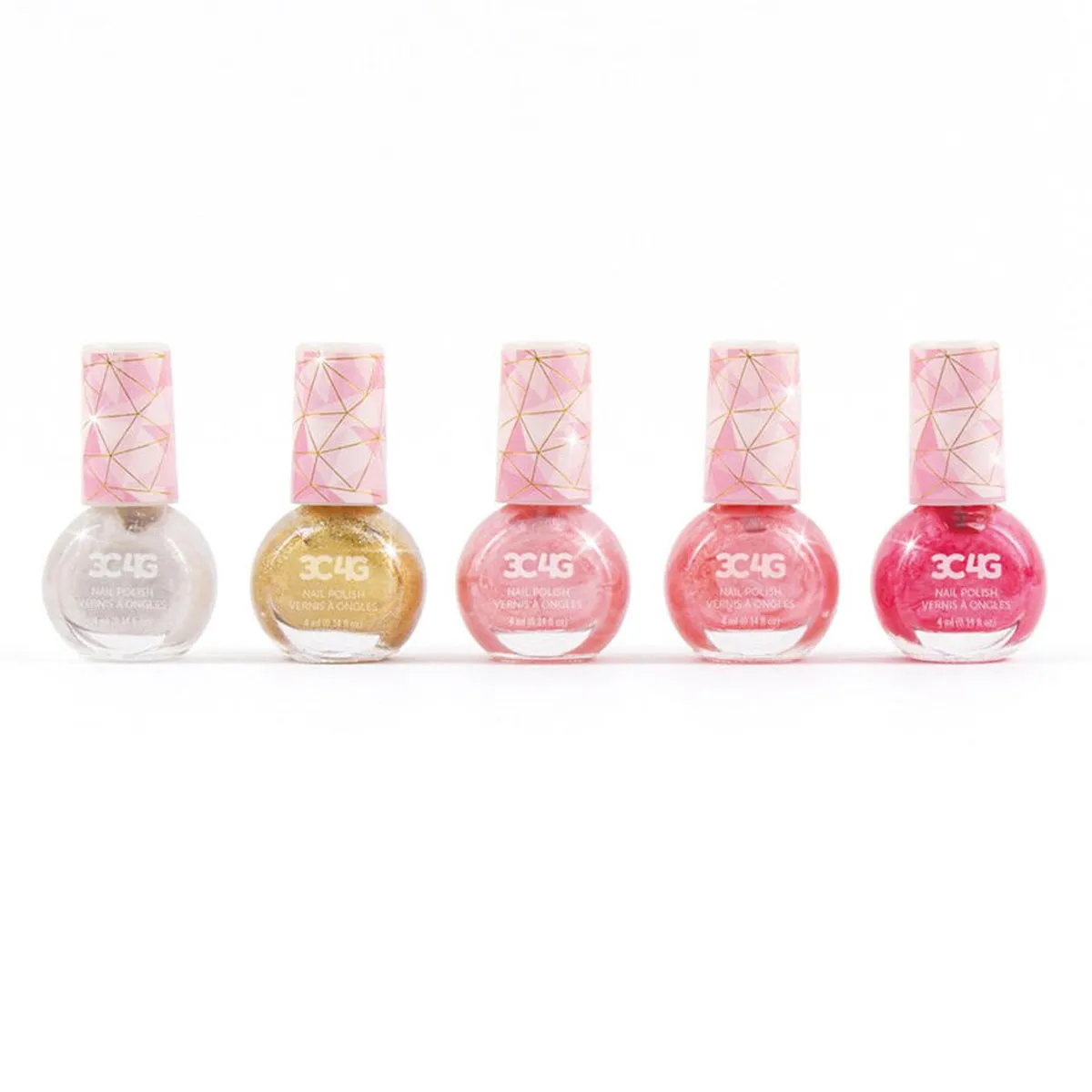 Make It Real Pink & Gold 5Pk Nail Polish Hexagon