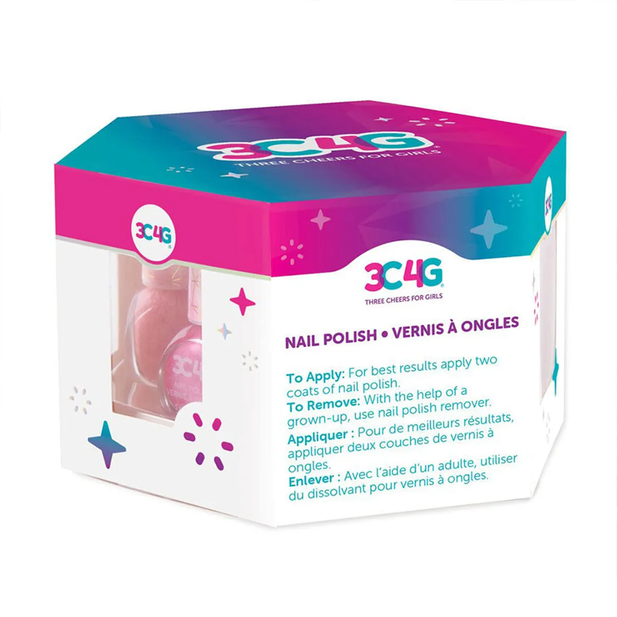 Make It Real Pink & Gold 5Pk Nail Polish Hexagon