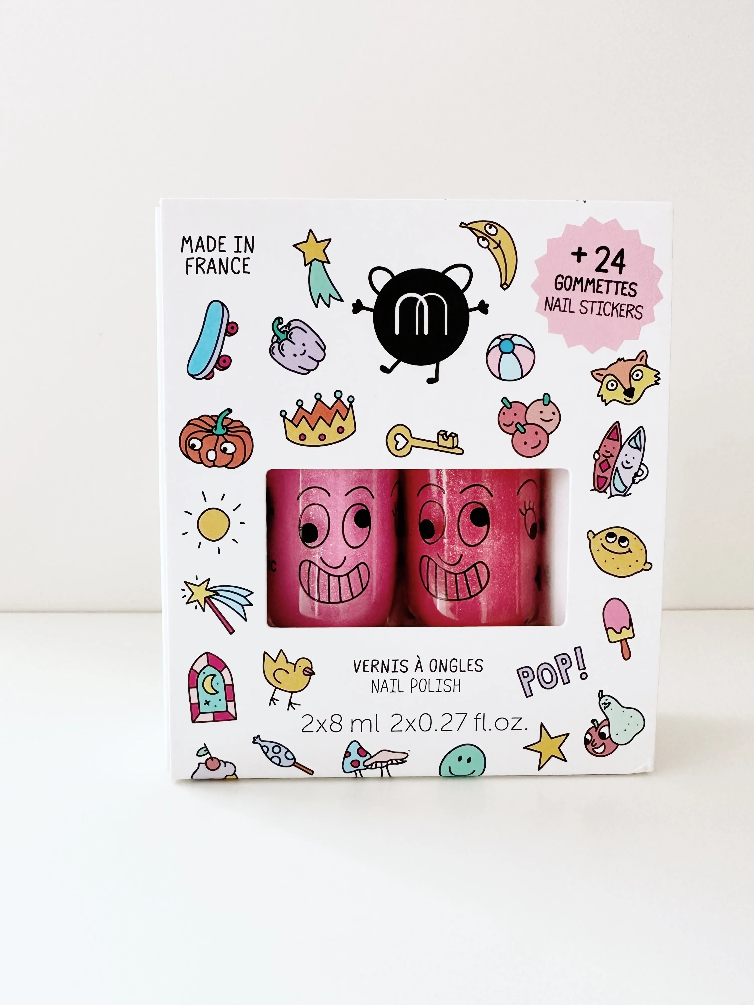 Nailmatic Kids Duo Nail Polish with Sticker Set - POP