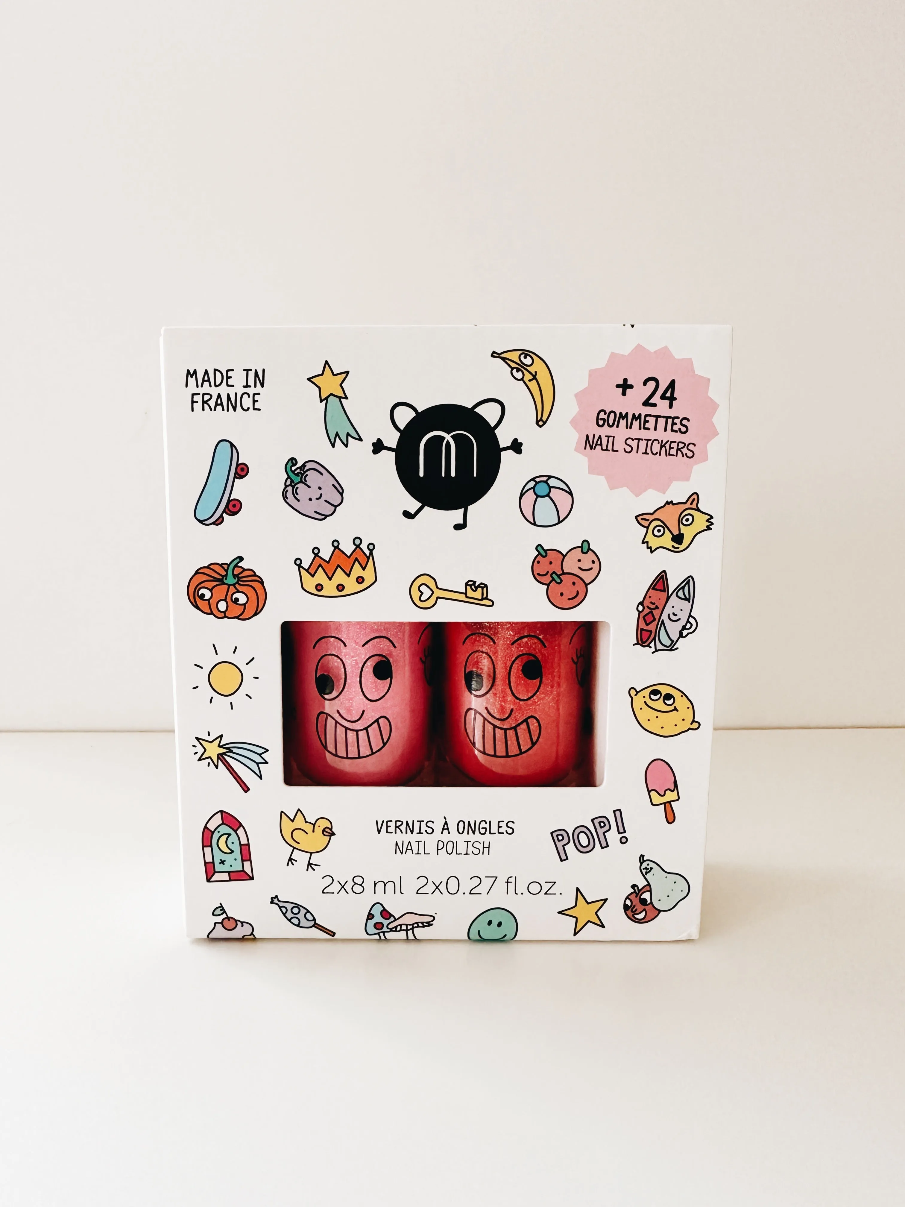 Nailmatic Kids Duo Nail Polish with Sticker Set - POP