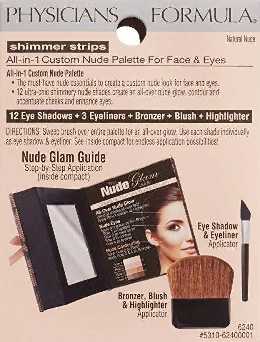PHYSICIANS FORMULA Shimmer Strips All-in-1 Custom Nude Palette for Face & Eyes - Natural Nude