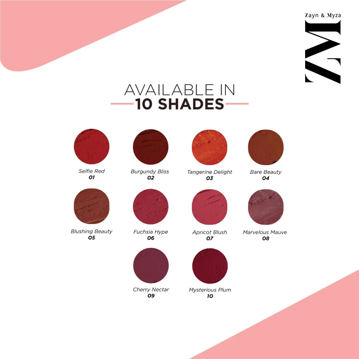 Zayn & Myza Transfer-proof Power Matte Lipstick (3.2g)- Cherry Nectar