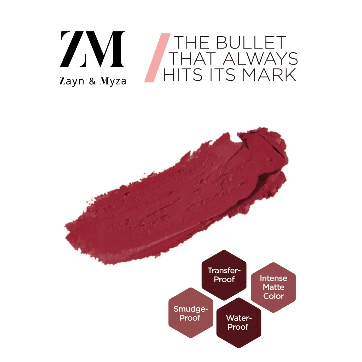 Zayn & Myza Transfer-proof Power Matte Lipstick (3.2g)- Cherry Nectar